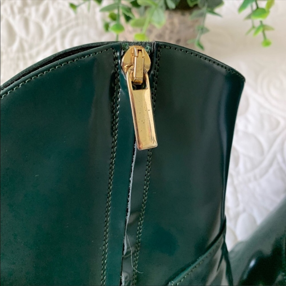 TIBI Green Leather Western Ankle Boots 37.5 37 1/2 $699 - Picture 8 of 12
